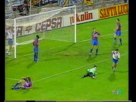 Real Zaragoza. Gol de Andreas Brehme al Caen