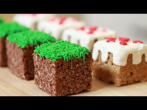 MINECRAFT RICE KRISPY TREATS - NERDY NUMMIES