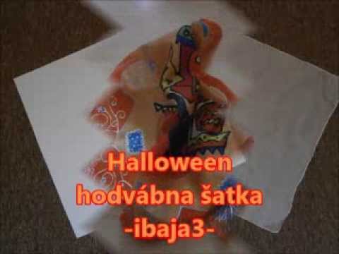 Silk scarf halloween - Hodvábna halloweenovská šatka Maľovanie na hodváb - Silk painting