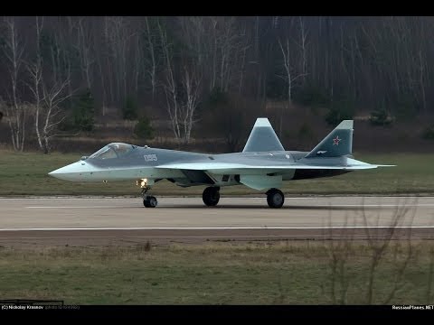 Sukhoi T-50-5 PAK FA Russian Stealth Aircraft arrives in Zhukovsky airport with new camo