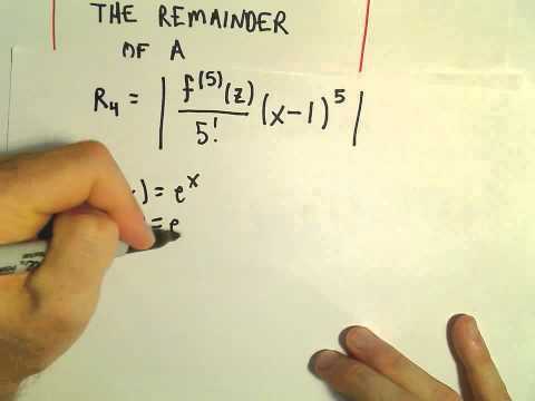 Taylor's Remainder Theorem - Finding the Remainder, Ex 1