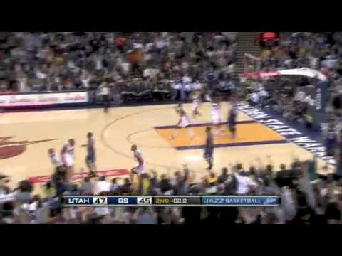 Devean George hits the halftime buzzer beater circus shot vs Utah Jazz