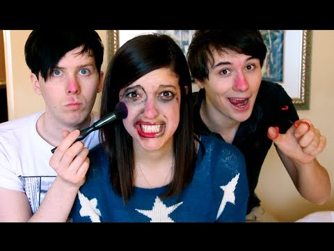 Phil and Dan Do My Make Up: AmazingCatisNotOnFire Part 2