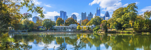 Atlanta's Piedmont Park is a tranquil green space in Midtown where residents and visitors can picnic, walk their dogs and relax in the meadow or along the shores of Lake Clara Meer. Photo / Thinkstock