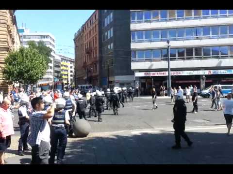 West ham hooligans vs Mainz hooligans !