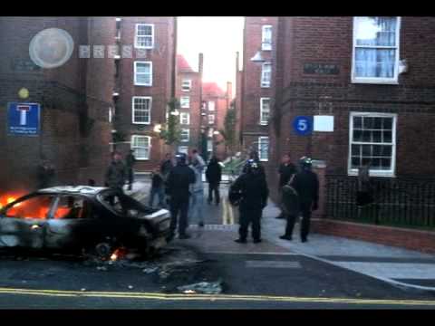 Youths and police face off in Hackney