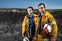 NCH NEWS
Catherine Hill Bay fire aftermath story 
PLEASE DO NOT USE THIS PIC ONLINE UNTIL MIDNIGHT 20TH OCTOBER
Pictured shows RFS volunteers Brothers Josh & Matt Jones-Power with Catherine Hill Bay  township in the background.
20th October  2013
NCH NEWS      Picture by DEAN OSLAND Dean Osland  firefighters