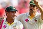 SYDNEY, AUSTRALIA - JANUARY 05:  Ryan Harris and Mitchell Johnson of Australia celebrate after winning the Ashes series 5-0 during day three of the Fifth Ashes Test match between Australia and England at Sydney Cricket Ground on January 5, 2014 in Sydney, Australia.  (Photo by Cameron Spencer/Getty Images)