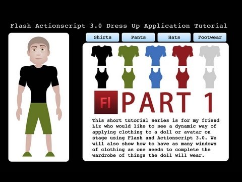 1. Flash Dress Up Game Tutorial Actionscript 3.0 CS4 CS5 CS5.5 Doll Character Model