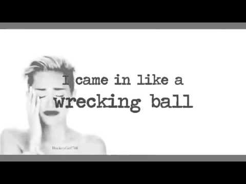 Wrecking Ball- Miley Cyrus (Official Lyrics) [1 Hour Loop ]