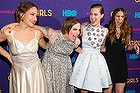 NEW YORK, NY - JANUARY 06:  (L-R) Actresses Jemima Kirke, Lena Dunham, Allison Williams and Zosia Mamet attend the 