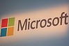 The Microsoft logo on display at a store in Berlin, Germany.