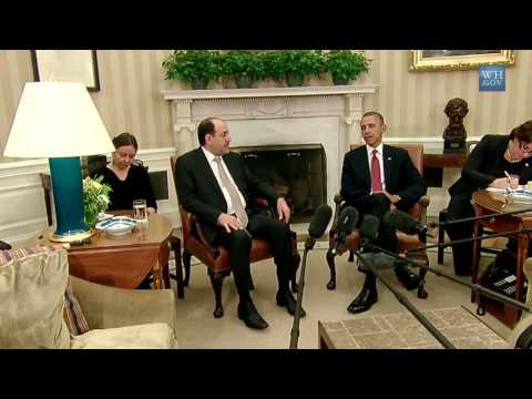 President Obama and Prime Minister Maliki speak to the press after a bilateral meeting in the Oval Office.