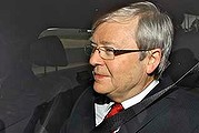 Labor politician and ex foreign minister Kevin Rudd photographed this morning prior to his challenge as labor party leader against Prime Minister Julia Gillard in canberra today. Photography Brendan Esposito smh,27th February,2012