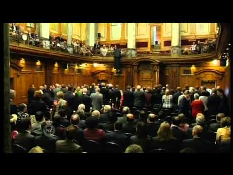 Members of the House of Representatives Proceed to the Legislative Council Chambers