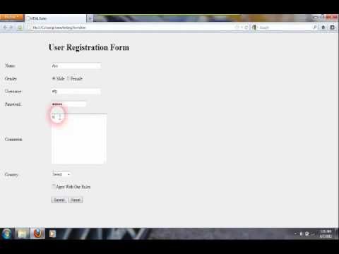 HTML Tutorials: HTML Forms - User Registration Form