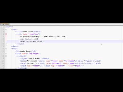 HTML Tutorial 33 - HTML Login Form and CSS
