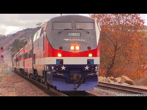 Amtrak Trains - WWII Pearl Harbor troop train featuring P42DC #42 (December 7th, 2013)