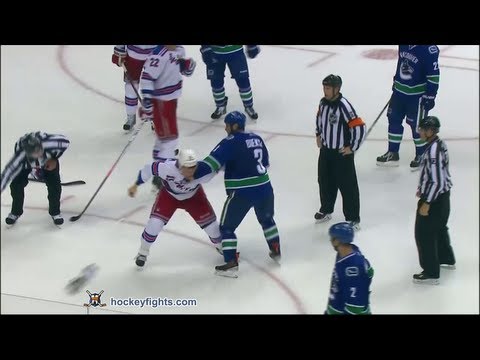 Derek Dorsett vs Kevin Bieksa Sep 26, 2013