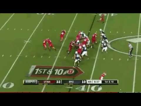 Utah Utes vs BYU 2011 Highlights John White TD run EPIC horsecollar Tackle Fail!