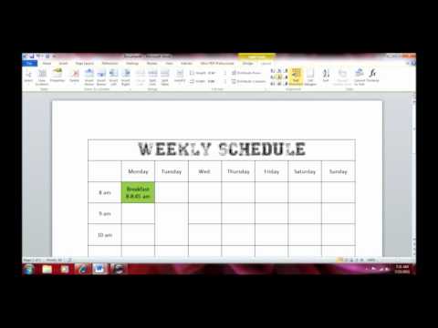 Tutorial: Creating a Time Management/Class Schedule