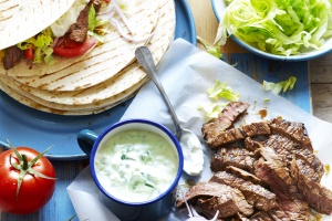 Grilled beef wraps