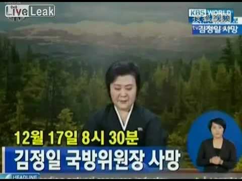 North Korean State Television Breaks the News of Kim Jong Il's Death  Crying News Anchor