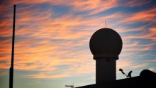 The Giles Weather Station at sunset