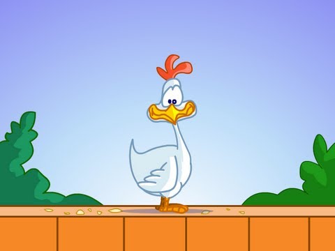 Une poule sur un mur