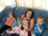 Toowoomba single mother Jessica Williamson has two weeks to find a home for her four children (from left) Loorea, Travis, Leighla and Tristan Sayers.