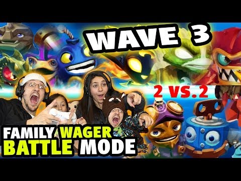 Family Food Wager Battle Mode w/ Wave 3 - Skylanders Swap Force (4 Players + Ring Out)