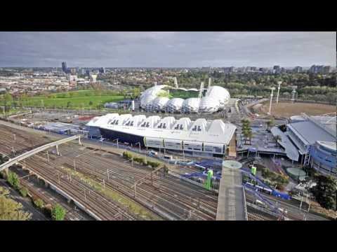 Melbourne Park Redevelopment - Eastern Plaza timelapse - Sept 2012