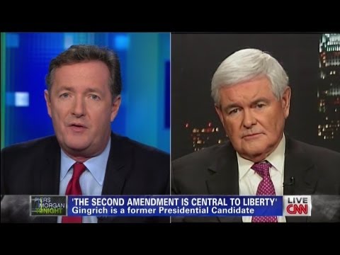 Newt Gingrich vs. Piers Morgan on Gun Control Debate - 1-24-13