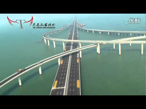 航拍胶州湾跨海大桥 Qingdao Jiaozhou Bay Bridge