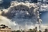 The Age NEWS Twitter pic posted by Channel 7 News journalist Michael Scanlan of the view of the Grampians  Bushfires from Stawall, Victoria. Photo taken at 2pm by Michael standing next to the Channel 7 satellite truck as they entered the town. Fri 17th January 2014.