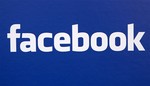 The Facebook logo is displayed at a news conference in New York in this November 6, 2007 file photo.