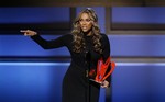 Tyra Banks speaks after being honored at the Glamour Women of the Year awards Monday, Nov. 10, 2008 in New York.