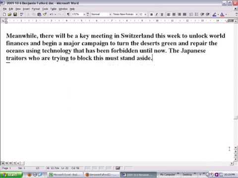 2009-10-6 Ben Fulford Former Japanese Finance Minister Killed & Unlock World Finances meeting