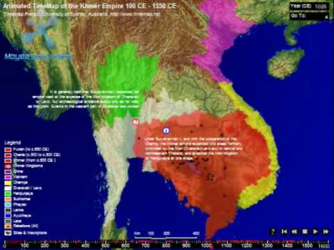 Animated Time Map of the Khmer Empire & Southeast Asia (100-1550 A.D.)