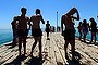 The Age, News 16/07/2013
picture Justin McManus.
Hot Weather Frankston.
44 degrees on Frankston Jetty.