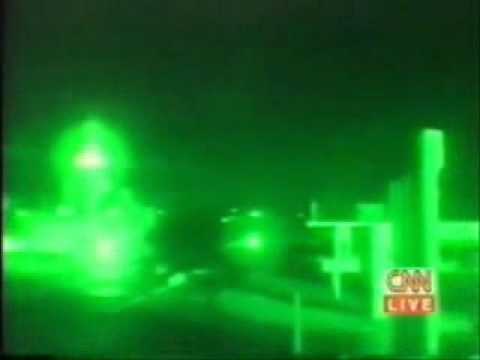 UFO Sighting over Baghdad, Iraq During News on December 1998 in Night Vision.