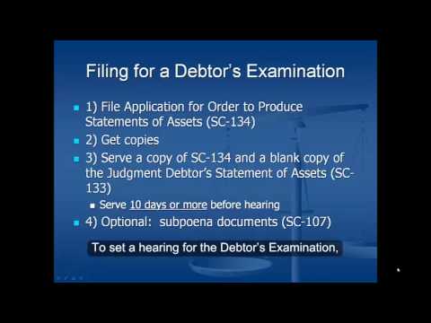 Collecting Your Small Claims Judgment:  The Debtor's Examination (Part V)