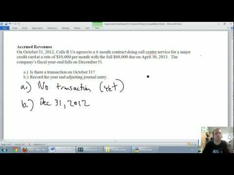 Accounting - Unit 3 - Part 4: Accrued revenues