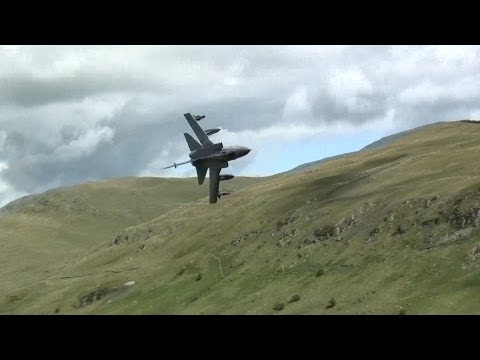 Awesome Ground Hugging Tornado Jet In The Welsh Mountains.