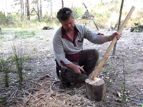 Making a digging stick