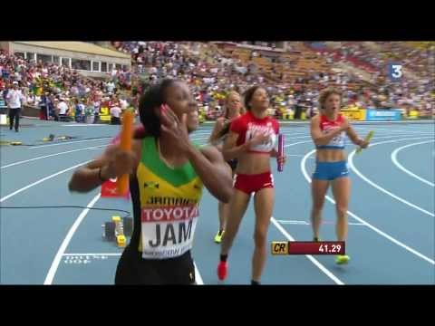 Jamaica wins 4x100 Mètres relay women : Final IAAF World Championships Athletics Moscow 2013 - HD