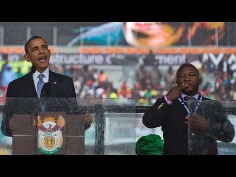 Fake Sign Language Interpreter at Nelson Mandela's funeral