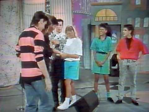 nkotb on the Mickey Mouse Club teaching the new kids dance