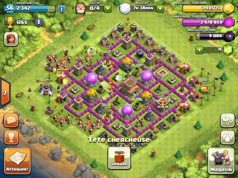 CLASH OF CLANS - Meilleure base pour HDV LVL 8 ! Preuves et explications