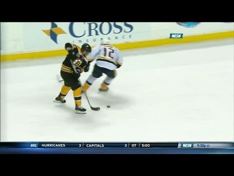 Brad Marchand and dekes Fisher for OT winner